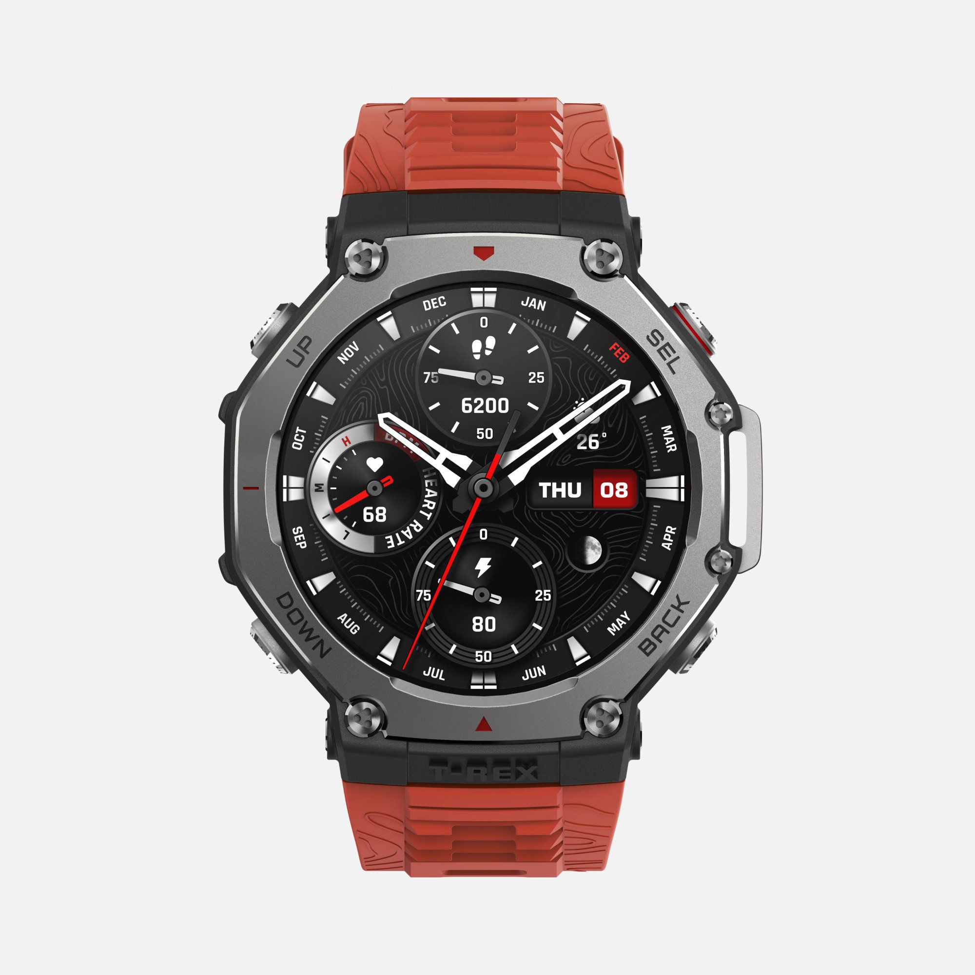 Amazfit T-Rex 3 Rugged GPS Smartwatch with Orange Strap