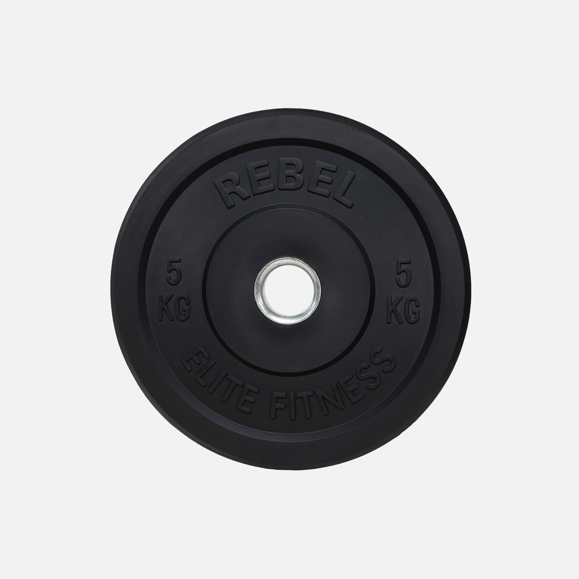 REBEL Black Rubber Bumper Weight Plates 5kg Stubby