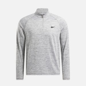 Reebok Men's Rocky Long Sleeve 3/4 Zip Muscle T-Shirt Light Grey