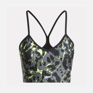 Reebok Women's ID Train Printed Crop Bra Black